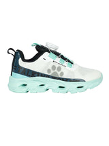 White Green Mesh Paw Print Dial Lock Closure Sneakers For Kids-Unisex (TC-9050-WHTGRN)