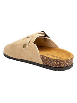 Beige Suede Cork-Latex Footbed Slip-On Flats For Kids-Unisex (TC-928-BEIG)