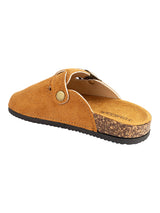Camel Suede Cork-Latex Footbed Slip-On Flats For Kids-Unisex (TC-928-CML)