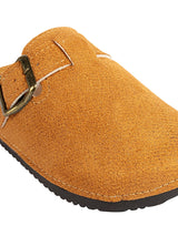 Camel Suede Cork-Latex Footbed Slip-On Flats For Kids-Unisex (TC-928-CML)
