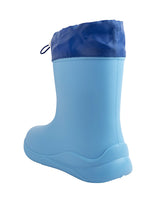 Blue Rubber Dinosaur Applique Detailed Lace-Up Rain Boots For Kids-Unisex (TC-97-300-BLU)