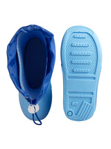 Blue Rubber Dinosaur Applique Detailed Lace-Up Rain Boots For Kids-Unisex (TC-97-300-BLU)