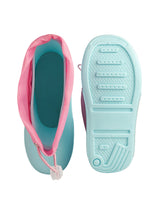 Sky Blue Rubber Bunny Applique Detailed Lace-Up Rain Boots For Kids-Unisex (TC-97-300-SBLU)