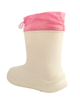 White Rubber Bunny Applique Detailed Lace-Up Rain Boots For Kids-Unisex (TC-97-300-WHT)