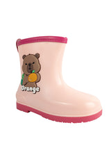 Pink Rubber Bear Applique Detailed Slip-On Rain Boots For Kids-Unisex (TC-97-899-PNK)