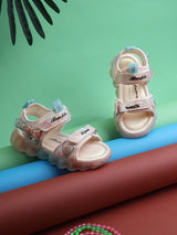 Pink PU Velcro With LED Lights Sandals For Kids-Girls (TC-985-PNK)