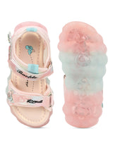 Pink PU Velcro With LED Lights Sandals For Kids-Girls (TC-985-PNK)