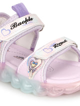 Purple PU Velcro With LED Lights Sandals For Kids-Girls (TC-985-PUR)