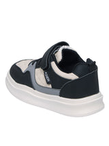 Black Synthetic Leather Velcro Sneakers For Kids-Unisex (TC-A12-B-BLK)