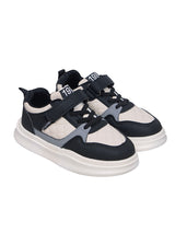 Black Synthetic Leather Velcro Sneakers For Kids-Unisex (TC-A12-B-BLK)