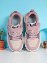 Pink Synthetic Leather Velcro Sneakers For Kids-Unisex (TC-A12-B-PNK)