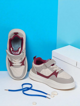 Red Synthetic Leather Velcro Sneakers For Kids-Unisex (TC-A12-RED)
