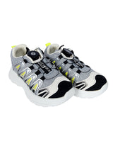 Grey Black Mesh Speed Laces Sneakers For Kids-Unisex (TC-A219-B-GRYBLK)