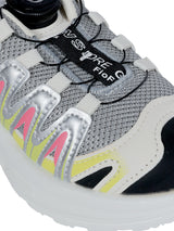 Grey Pink Mesh Speed Laces Sneakers For Kids-Unisex (TC-A219-B-GRYPNK)