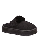 Black Suede Winter Warm Flatform Flats (TC-AM02-1755-BLK)