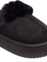 Black Suede Winter Warm Flatform Flats (TC-AM02-1755-BLK)