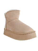 Beige Suede Winter Thick Sole Snow Ankle Boot (TC-AM08-217-BEIG)