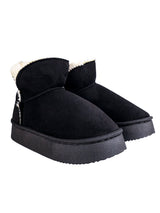 Black Suede Winter Thick Sole Snow Ankle Boot (TC-AM08-217-BLK)