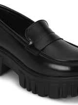 Black PU Block Loafers (TC-ANA-7981-BLK)