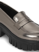 Pewter PU Block Loafers (TC-ANA-7981-PEW)