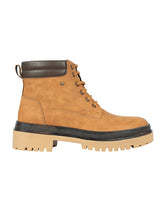 Tan Synthetic Leather Lace-Up Block Heel Ankle Boot (TC-AVI-03-TAN)