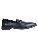 Black Synthetic Leather Solid Round Toe Loafers For Men (TC-AVI-04-BLK)