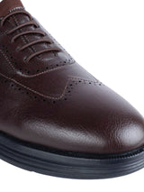 Brown Synthetic Leather Round Toe Lace Up Brogues Shoes For Men (TC-AVI-05-BRO)