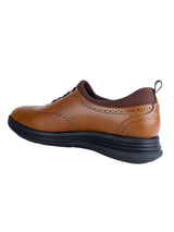 Tan Synthetic Leather Round Toe Lace Up Brogues Shoes For Men (TC-AVI-05-TAN)