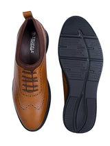 Tan Synthetic Leather Round Toe Lace Up Brogues Shoes For Men (TC-AVI-05-TAN)