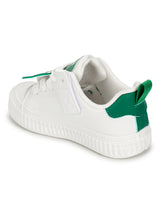 White Green PU Lace-Up Sneakers For Kids-Unisex (TC-B537-WHTGRN)