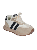 Black Synthetic Leather Lace-Up Sneakers For Kids-Unisex (TC-C228-BLK)