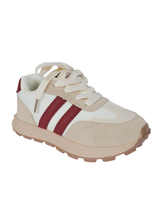 Red Synthetic Leather Lace-Up Sneakers For Kids-Unisex (TC-C228-RED)