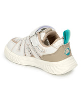 White Beige Mesh Velcro Sneakers For Kids-Unisex (TC-C557-WHTBEIG)