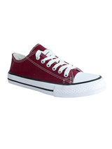 Burgundy Canvas Top Design And Durable Sole Lace Up Sneakers (TC-CAN1-BUR)