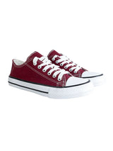Burgundy Canvas Top Design And Durable Sole Lace Up Sneakers (TC-CAN1-BUR)