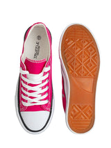 Fuchsia Pink Canvas Top Design And Durable Sole Lace Up Sneakers (TC-CAN1-FUCH)