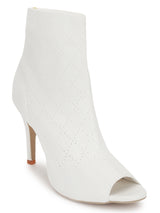 White Knitted Stiletto Sandals (TC-CN-883-6-WHT)