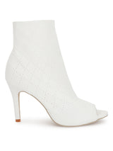 White Knitted Stiletto Sandals (TC-CN-883-6-WHT)
