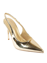 Gold Patent Leather Pointed Toe Stiletto Pumps (TC-H1223-GLD)