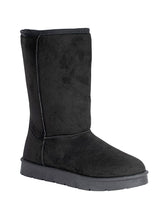 Black Suede High Ankle Flat Sole Winter Boots (TC-H3683-BLK)