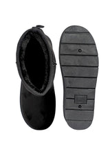 Black Suede High Ankle Flat Sole Winter Boots (TC-H3683-BLK)