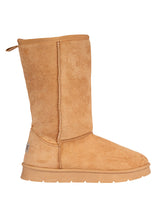 Camel Suede High Ankle Flat Sole Winter Boots (TC-H3683-CML)