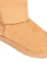 Camel Suede High Ankle Flat Sole Winter Boots (TC-H3683-CML)