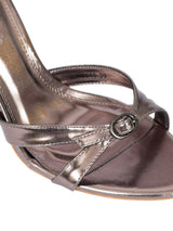 Pewter Synthetic Leather Stylish Open Toe Buckle Ankle Strap Stiletto Heel Sandals (TC-H6645-PEW)