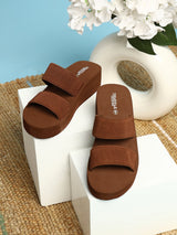 Coffee Brown EVA Slip-On Flatform Heels (TC-HG19001-CBROEVA)