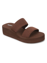 Coffee Brown EVA Slip-On Flatform Heels (TC-HG19001-CBROEVA)