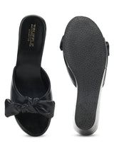 Black PU Stylish Slip-On Wedges (TC-L05-BLK)