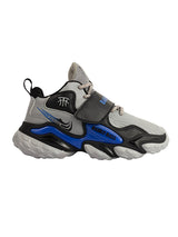 Black Grey Synthetic Leather Lace-Up Closure Basketball Sneakers For Kids-Unisex (TC-L9813-BLKGRY)