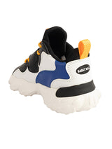Black White Synthetic Leather Lace-Up Closure Basketball Sneakers For Kids-Unisex (TC-L9813-BLKWHT)