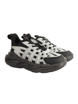 Black Synthetic Leather Rotating Button Closure Sneakers For Kids-Unisex (TC-L9966-BLK)